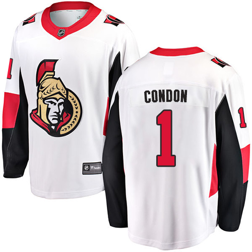 Kinder Ottawa Senators Eishockey Trikot Mike Condon #1 Breakaway Weiß Fanatics Branded Auswärts